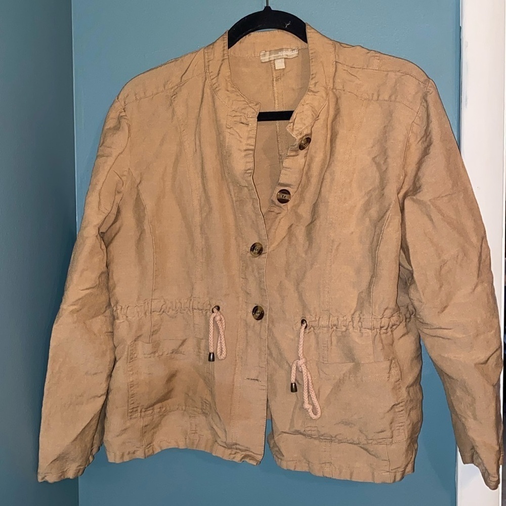 Appraisal women’s lightweight utility jacket - size 16- button up - drawstring